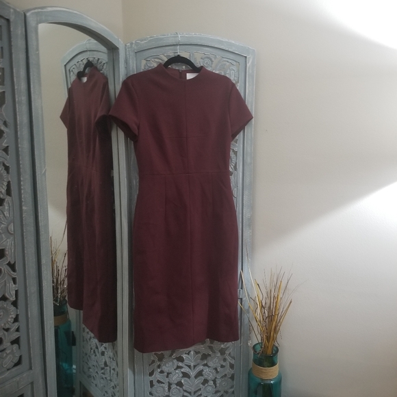 Hugo Boss | Dresses | Hugo Boss Burgundy Sheath Dress Over The Knee |  Poshmark